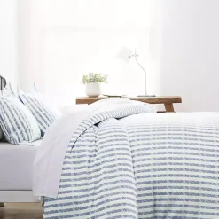 Kirklands Home Duvets|Navy Rugged Stripes Puffed 3-pc. King Duvet Set Blue
