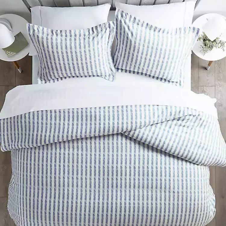 Kirklands Home Duvets|Navy Rugged Stripes Puffed 3-pc. King Duvet Set Blue