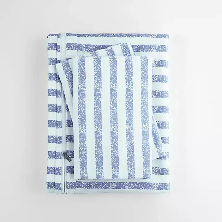 Kirklands Home Duvets|Navy Rugged Stripes Puffed 3-pc. King Duvet Set Blue