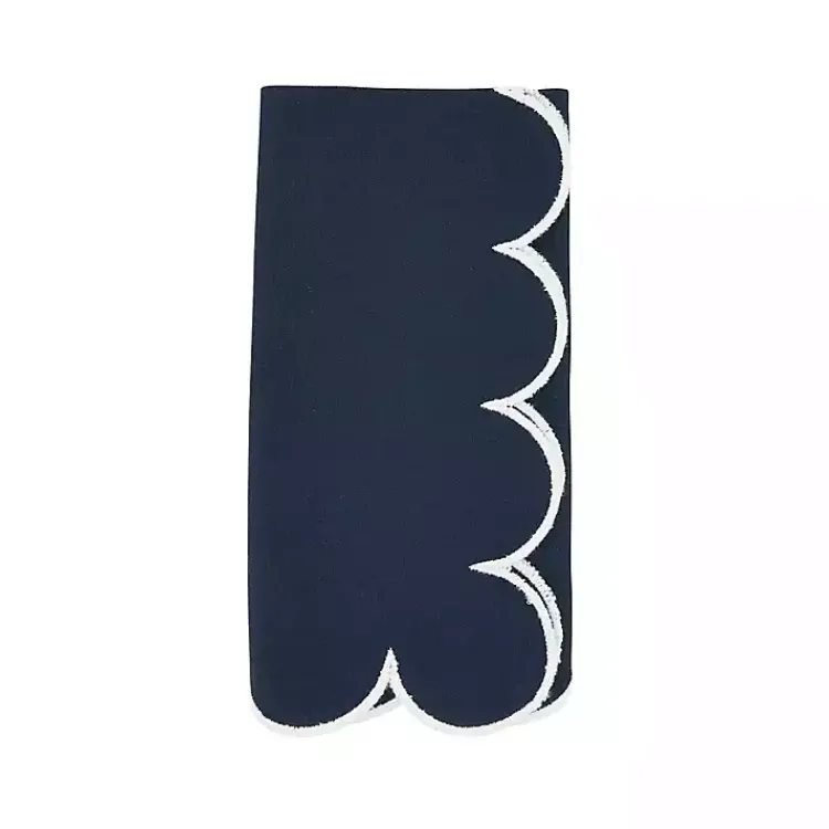 Kirklands Home Table Linens|Navy Scalloped Edge Napkins, Set of 4 Blue