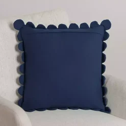 New Navy Scalloped Edge Pillow Pillows