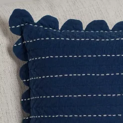 New Navy Scalloped Edge Pillow Pillows