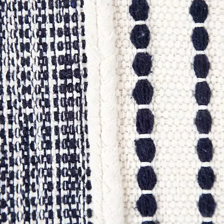 Best Navy Seaside Textured Stripe Pouf Poufs & Floor Cushions