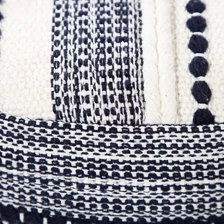 Best Navy Seaside Textured Stripe Pouf Poufs & Floor Cushions