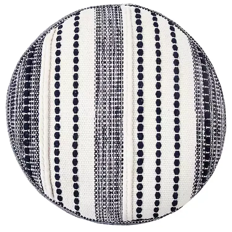 Best Navy Seaside Textured Stripe Pouf Poufs & Floor Cushions
