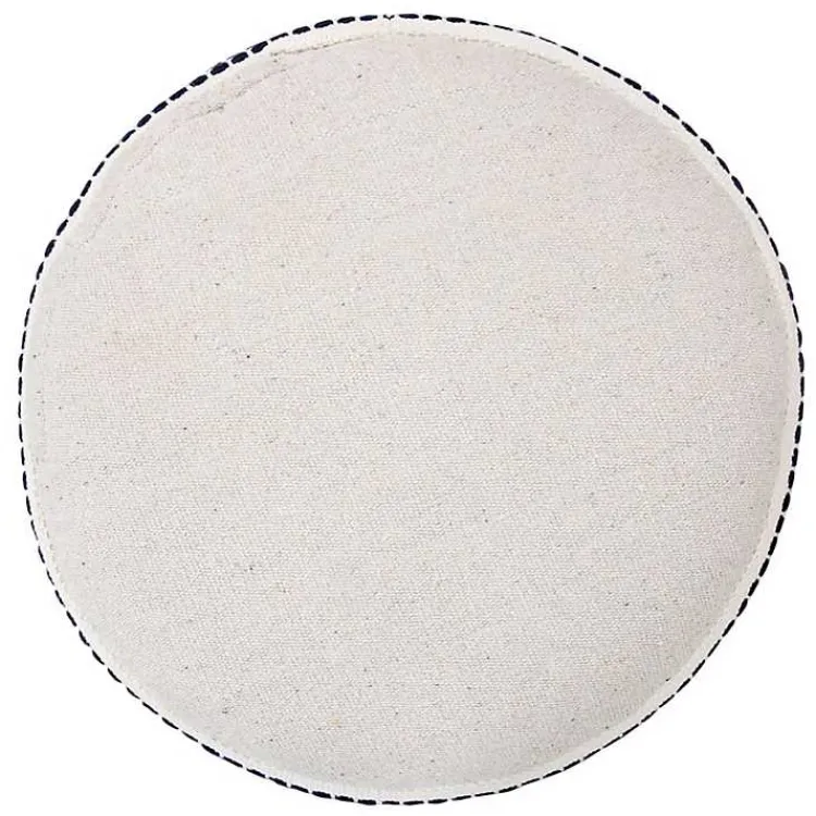 Best Navy Seaside Textured Stripe Pouf Poufs & Floor Cushions