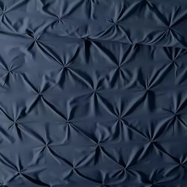 Kirklands Home Duvets|Navy Soft Pinched 3-pc. Twin Duvet Cover Set Blue