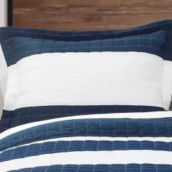 Kirklands Home Quilts|Navy Stripe 3-pc. Full/Queen Quilt Set
