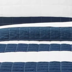 Kirklands Home Quilts|Navy Stripe 3-pc. Full/Queen Quilt Set