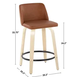 Kirklands Home Bar Stools & Counter Height Stools|Navy Torino Upholstered Counter Stools, Set of 2 Blue