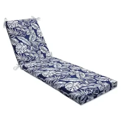 Kirklands Home Outdoor Cushions & Pillows|Navy Tropical Foliage Outdoor Chaise Cushion