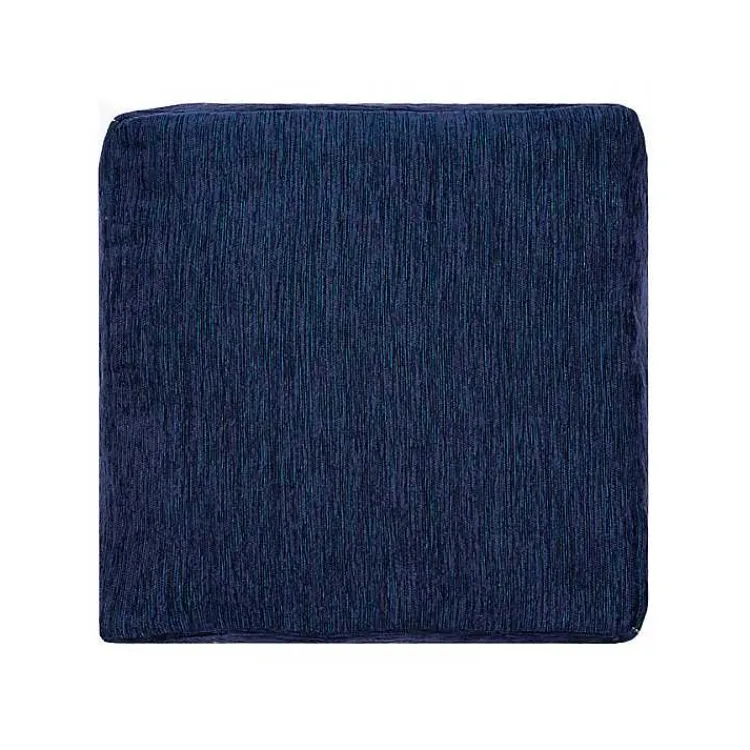 New Navy Turkish Motifs Ultra-Soft Pouf Poufs & Floor Cushions