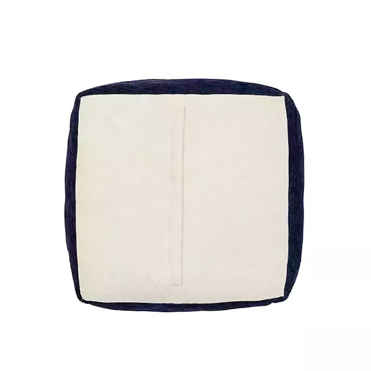 New Navy Turkish Motifs Ultra-Soft Pouf Poufs & Floor Cushions