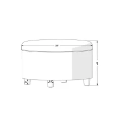 Kirklands Home Benches & Ottomans|Navy Upholstered Round Storage Ottoman Blue