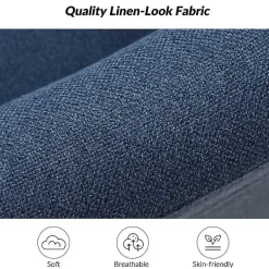 Kirklands Home Accent Chairs|Navy Upholstered Vasser Slipcover Swivel Chair Blue