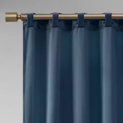 Kirklands Home Curtains & Drapes|Navy Velvet Greta Curtain Panel Set, 95 in. Blue