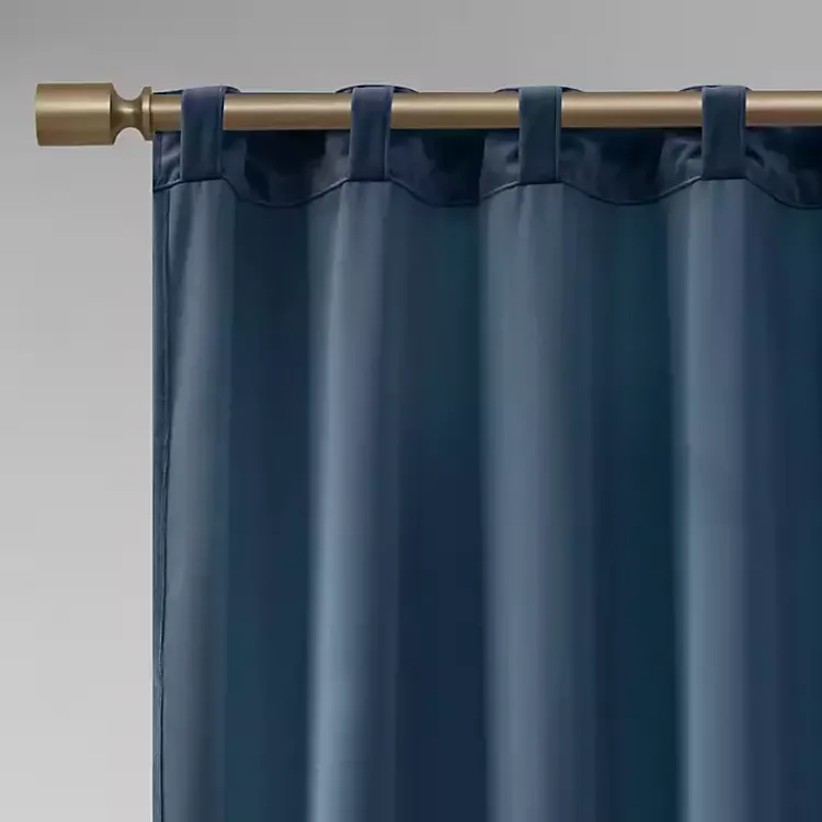 Kirklands Home Curtains & Drapes|Navy Velvet Greta Curtain Panel Set, 95 in. Blue