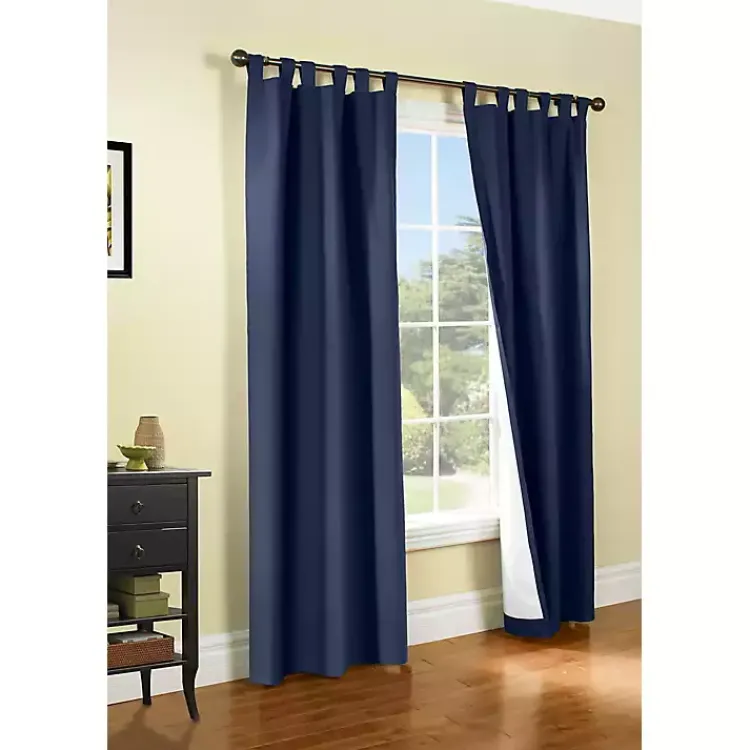 Kirklands Home Curtains & Drapes|Navy Weathermate Curtain Panel, 72 in Blue
