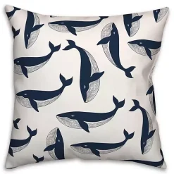 Kirklands Home Outdoor Cushions & Pillows|Navy Whale Outdoor Pillow