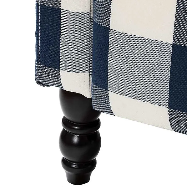 Kirklands Home Accent Chairs|Navy Windowpane Plaid Recliner