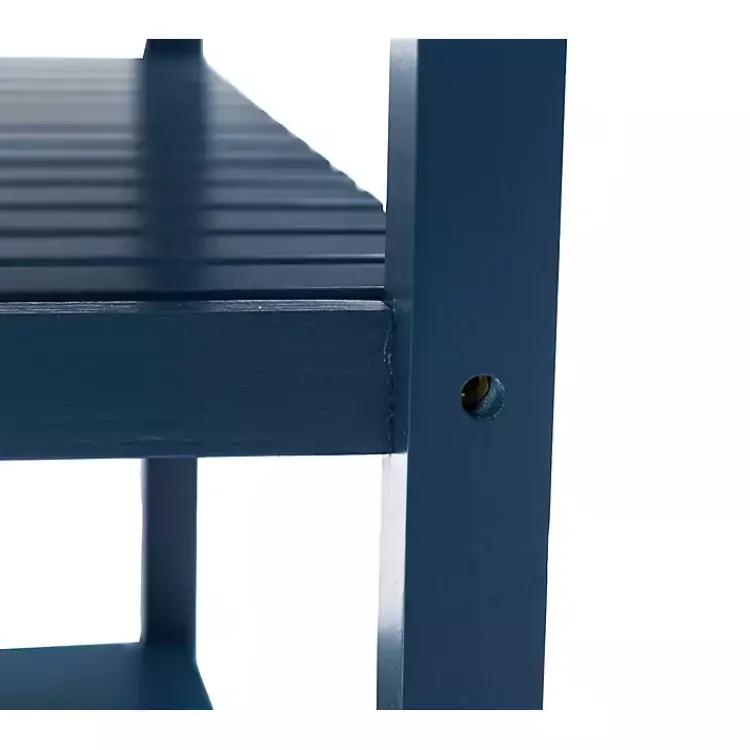 Kirklands Home Kitchen Islands & Bar Carts|Navy Wood and Stainless Steel Top Kitchen Cart Blue