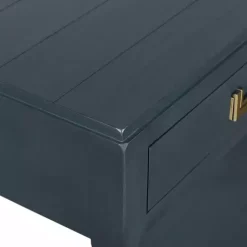 Kirklands Home Console Tables|Navy Wood 2-Drawer Layla Console Table Blue