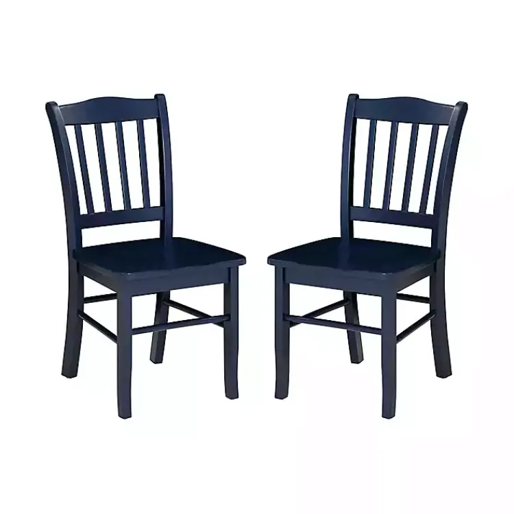 Kirklands Home Dining Chairs|Navy Wood Shaker Dining Chairs, Set of 2 Blue