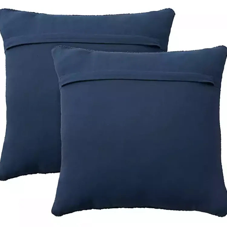 Outlet Navy Woven Cable Knit Pillow, Set of 2 Pillows