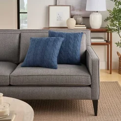 Outlet Navy Woven Cable Knit Pillow, Set of 2 Pillows