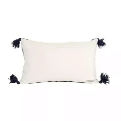 Clearance Navy Woven Geo Diamond Indoor/Outdoor Pillow Pillows