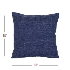 Online Navy Woven Geo Stripe Indoor/Outdoor Pillow Pillows