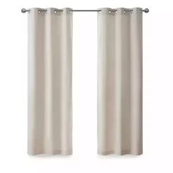 Kirklands Home Curtains & Drapes|Neutral Basketweave Curtain Panel Set, 84 in. Tan