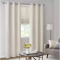 Kirklands Home Curtains & Drapes|Neutral Basketweave Curtain Panel Set, 84 in. Tan