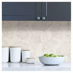 Kirklands Home Wall Murals & Wallpaper|Neutral Botanical Peel and Stick Wallpaper