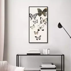 Kirklands Home Framed Art|Neutral Butterflies Framed Canvas Art Print