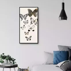 Kirklands Home Framed Art|Neutral Butterflies Framed Canvas Art Print