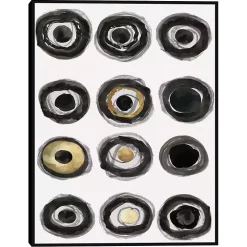 Kirklands Home Canvas Art|Neutral Circles Framed Canvas Art Print