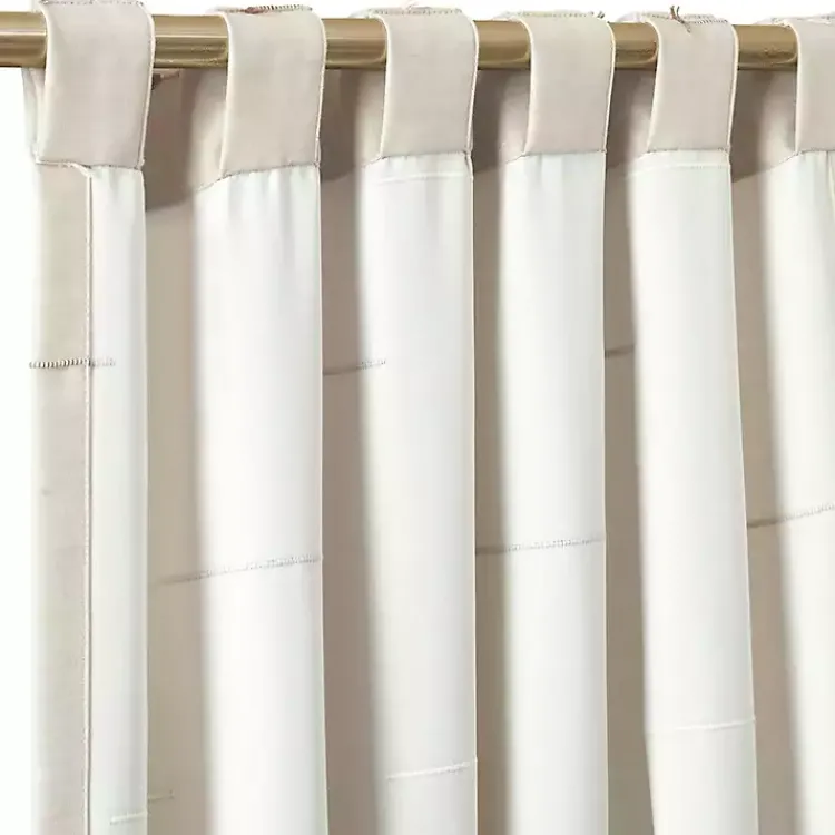 Kirklands Home Curtains & Drapes|Neutral Clipped Stripe Curtain Panel Set, 84 in. Tan