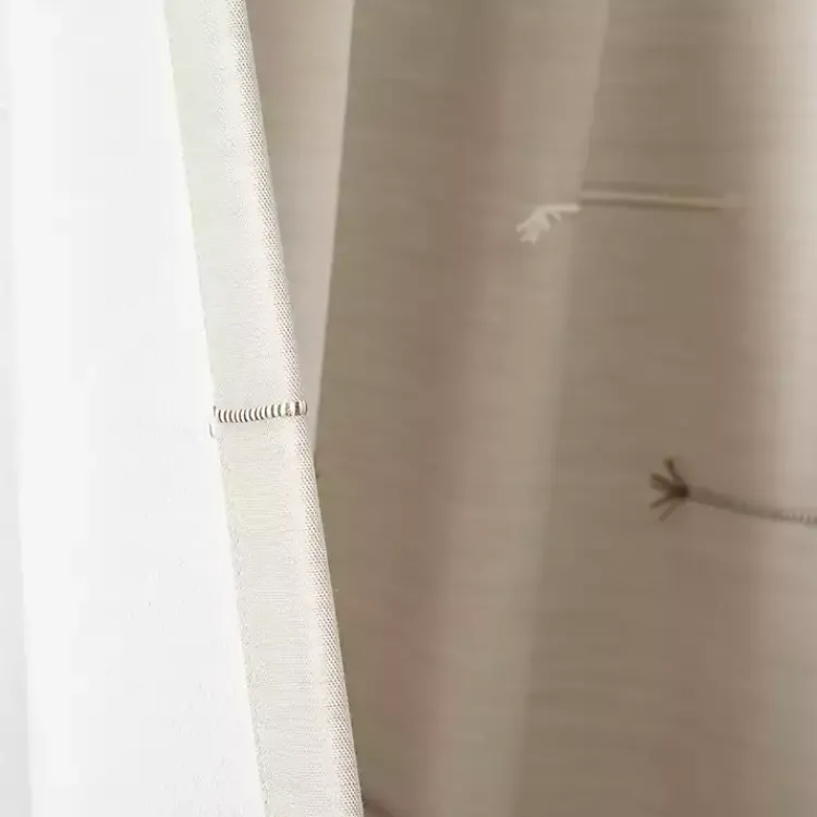 Kirklands Home Curtains & Drapes|Neutral Clipped Stripe Curtain Panel Set, 84 in. Tan