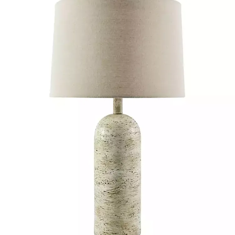 Kirklands Home Table Lamps|Neutral Faux Stone Vella Table Lamp Tan