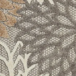 Kirklands Home Outdoor Rugs|Neutral Floral Burst Outdoor Area Rug, 5x7