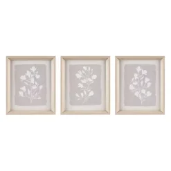 Kirklands Home Framed Art|Neutral Floral Sprigs 3-pc. Framed Art Set