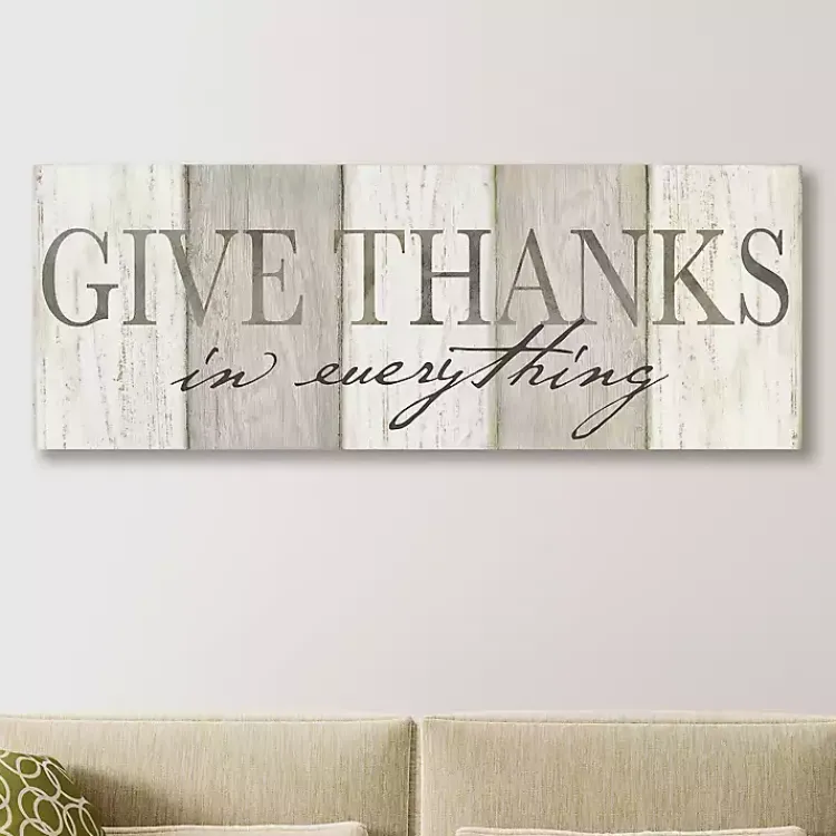 Sale Neutral Give Thanks Canvas Art Print Fall
