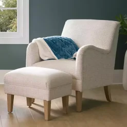 Kirklands Home Accent Chairs|Neutral Houndstooth 2-pc. Chair and Ottoman Set Tan