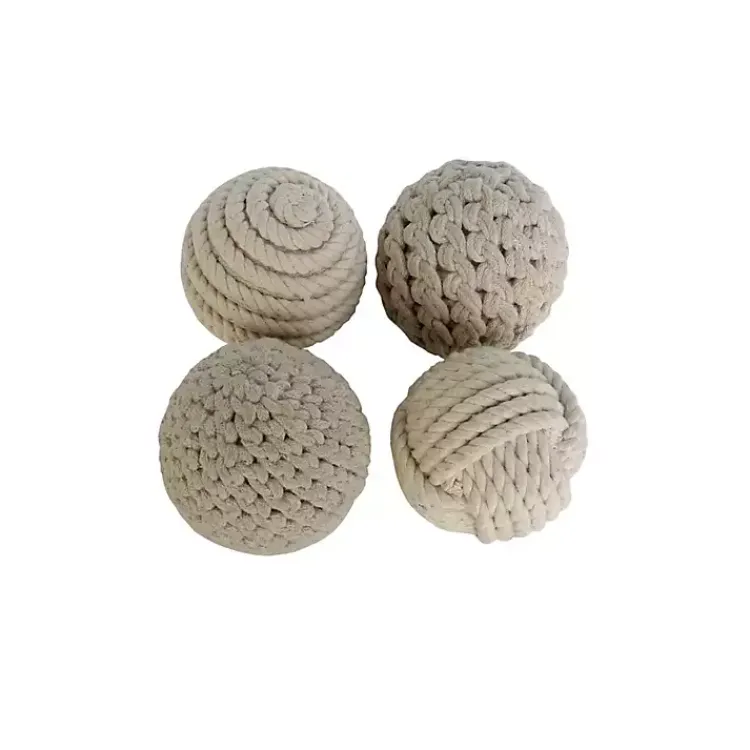 New Neutral Jute Rope Orbs, Set of 4 Bowl Filler