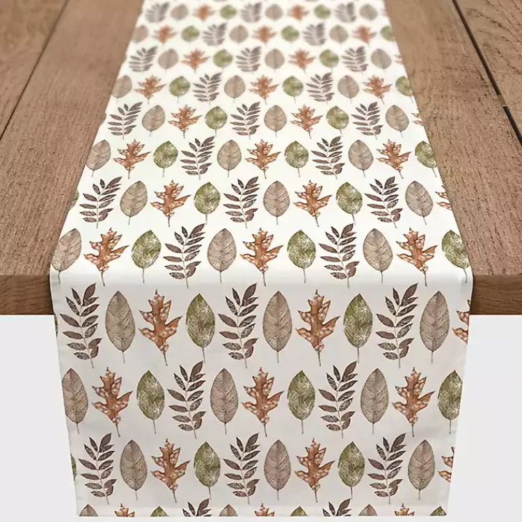 Clearance Neutral Leaf Pattern Table Runner, 90 in. Fall