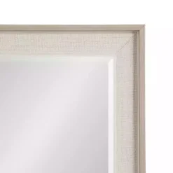 Kirklands Home Decorative Mirrors|Neutral Linen Beveled Wall Mirror
