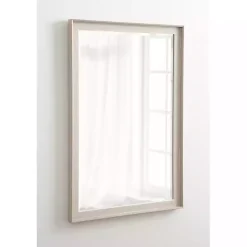 Kirklands Home Decorative Mirrors|Neutral Linen Beveled Wall Mirror