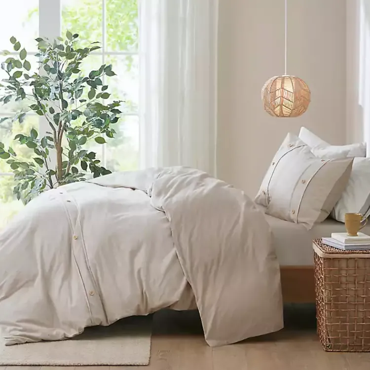 Kirklands Home Duvets|Neutral Oversized 3-pc. King Duvet Cover Set Tan