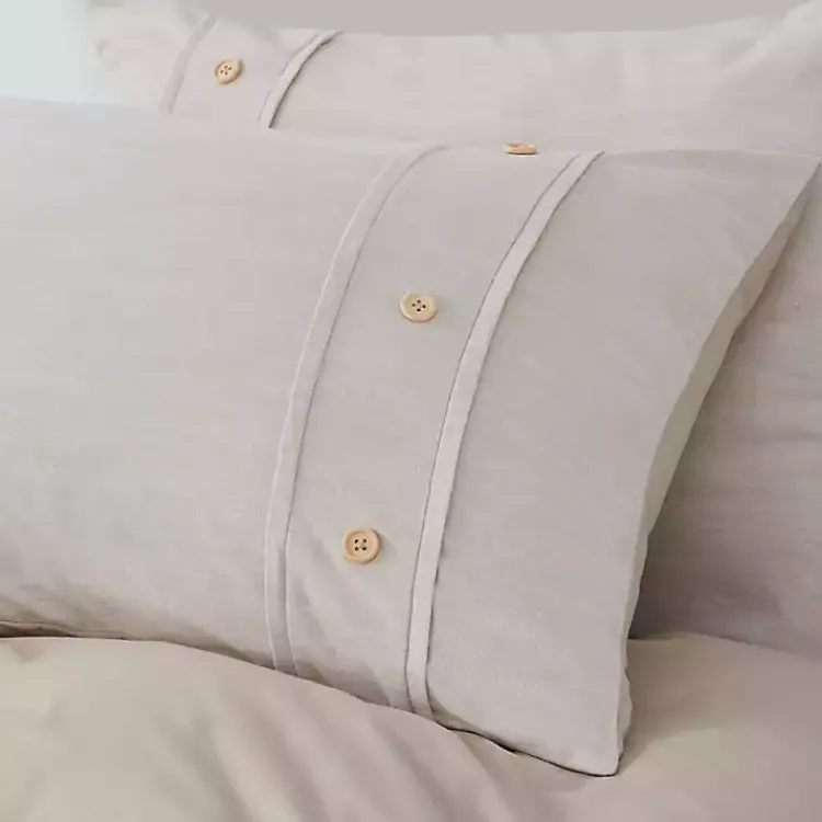 Kirklands Home Duvets|Neutral Oversized 3-pc. King Duvet Cover Set Tan